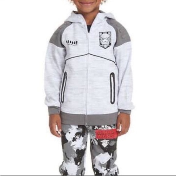 NWT Star Wars Youth Boys Full Zip Hoodie WHITE - size L (14/16) - Picture 4 of 8